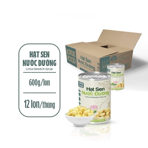 Hạt sen ngâm nước đường Lotus 600g - Thùng 12 lon