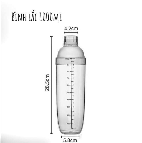 Cốc lắc nhựa shaker 1000ml