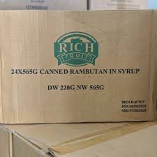 Chôm chôm ngâm nước đường Rich 565g - THÙNG 24 LON