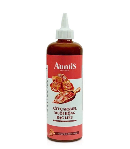 Sốt Caramel Muối Hồng Aumis chai 640gr
