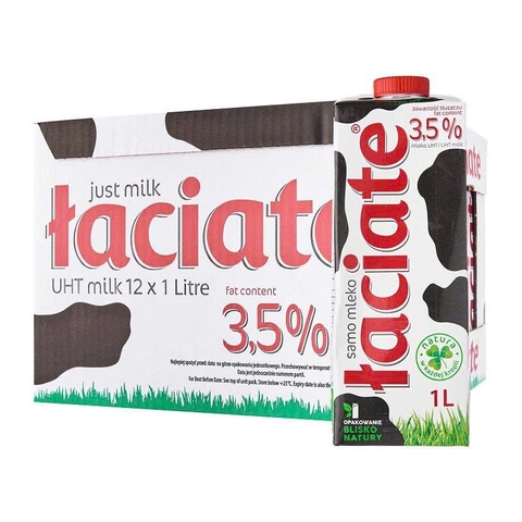 Sữa tươi Balan Taciate 3.5% hộp 1 lít - THÙNG 12 HỘP