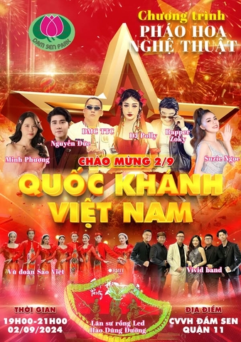 Công viên văn hóa Đầm Sen trong sự kiện bắn pháo hoa mừng quốc khánh 02/09.