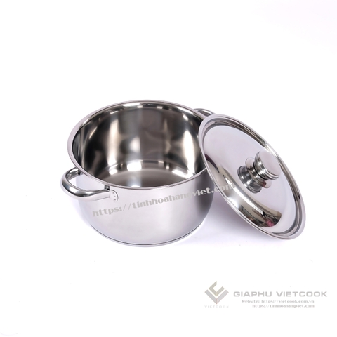 Nồi inox 3 đáy cao, nắp inox VIETCOOK