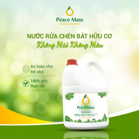 NƯỚC RỬA CHÉN HỮU CƠ PEACE MASS – 3.6L