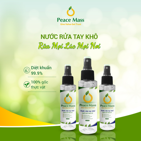 NƯỚC RỬA TAY KHÔ HỮU CƠ PEACE MASS - 100 ml