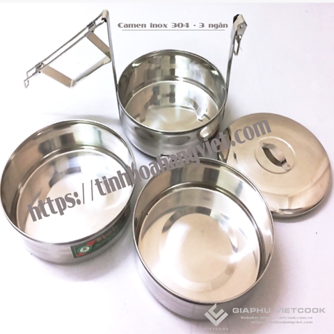 CAMEN INOX SUS304 TPF - Ø14cm; Loại: 2 ngăn, 3 ngăn, 4 ngăn