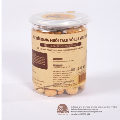 Hạt điều rang muối tách vỏ lụa VIETCROP - hũ 300g