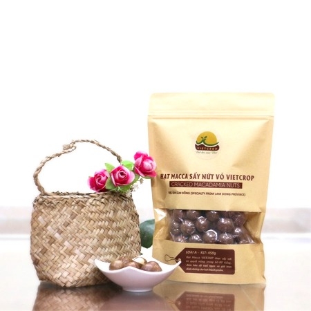 Hạt macca sấy nứt vỏ VIETCROP 450gr