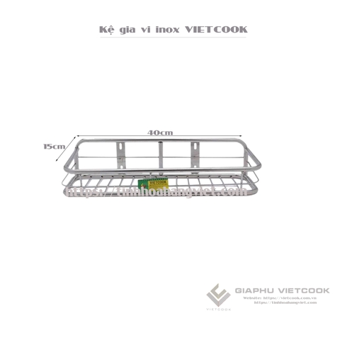 KỆ GIA VỊ INOX VIETCOOK TREO TƯỜNG