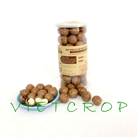 Hạt macca sấy nứt vỏ VIETCROP hũ 500gr