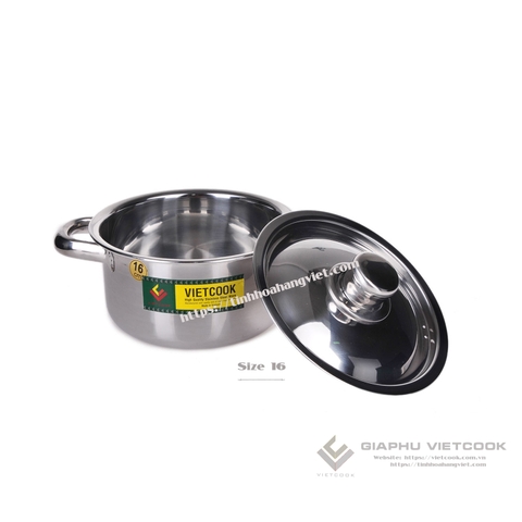 NỒI INOX 1 ĐÁY NẮP INOX VIETCOOK