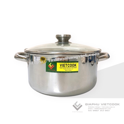 NỒI INOX 1 ĐÁY NẮP KÍNH VIETCOOK