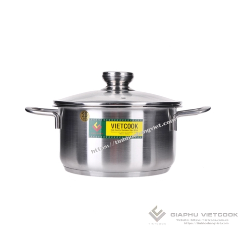 Nồi inox 3 đáy nắp kính VIETCOOK