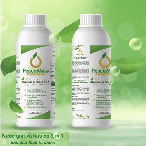 NƯỚC GIẶT XẢ HỮU CƠ PEACE MASS 2 in 1 - 1.0L