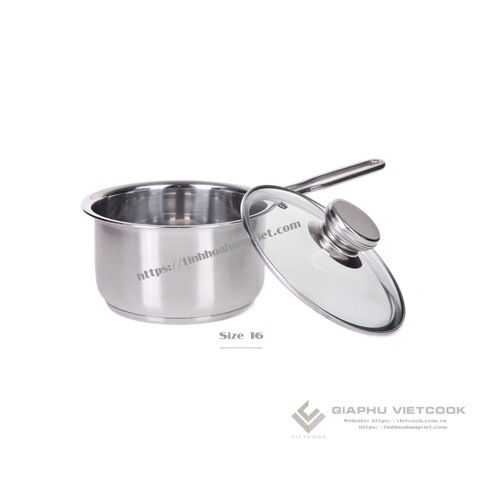 QUÁNH INOX 3 ĐÁY NẮP KÍNH 16 VIETCOOK