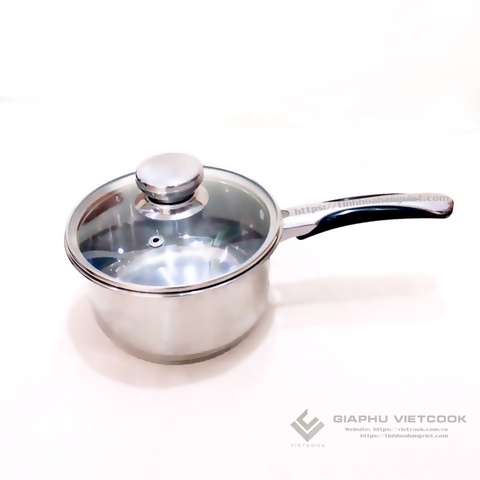 QUÁNH INOX 3 ĐÁY QUAI NHỰA 16cm VIETCOOK