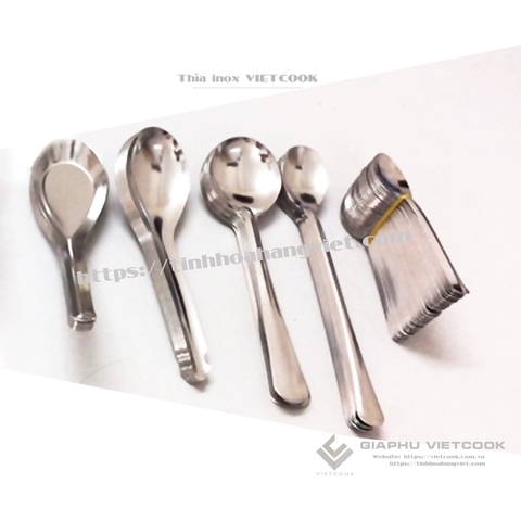 10 THÌA INOX VIETCOOK (Thìa canh vuông, thìa canh bầu, thìa súp, thìa chanh, thìa gia vị)