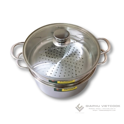 BỘ XỬNG INOX 1 ĐÁY NẮP KÍNH VIETCOOK
