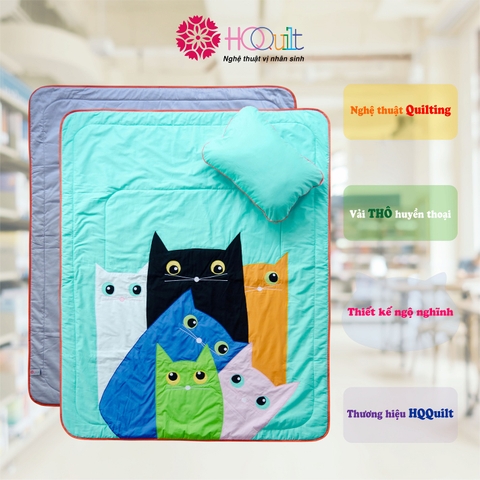Chăn quilt áp vải CatFamily