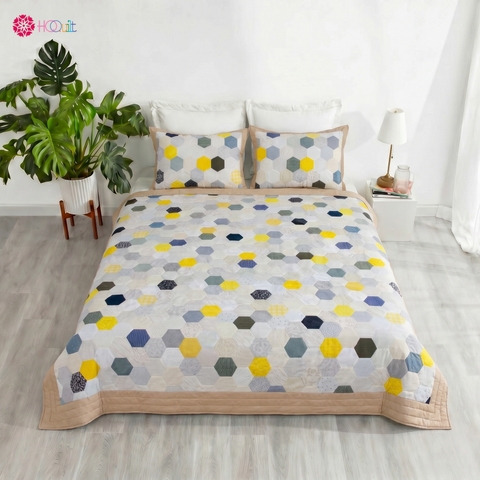 Chăn Quilt Lục Giác Nắng Ban Mai