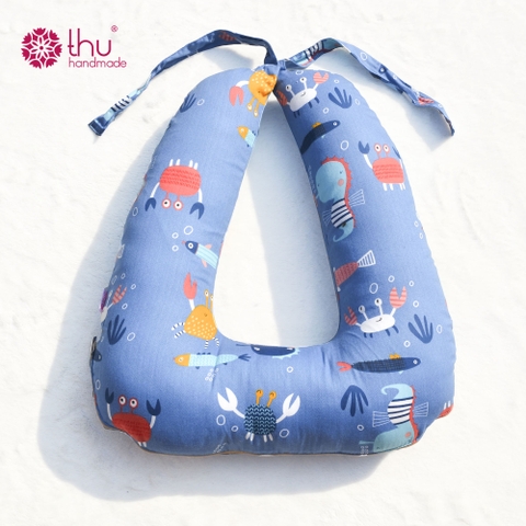 Gối oto chữ U, hoạ tiết Đại dương xanh