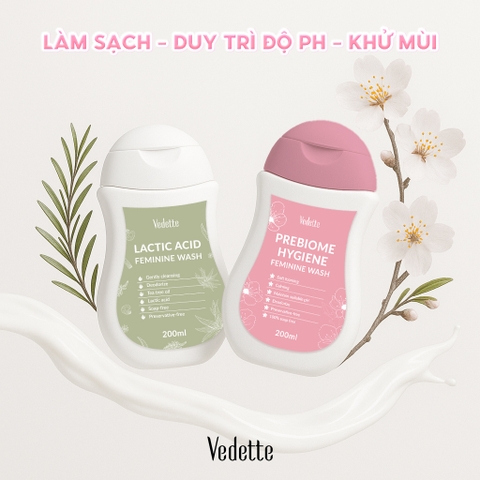 Dung dịch vệ sinh phụ nữ Vedette Làm sạch - Khử mùi - Cân bằng độ pH 200ml