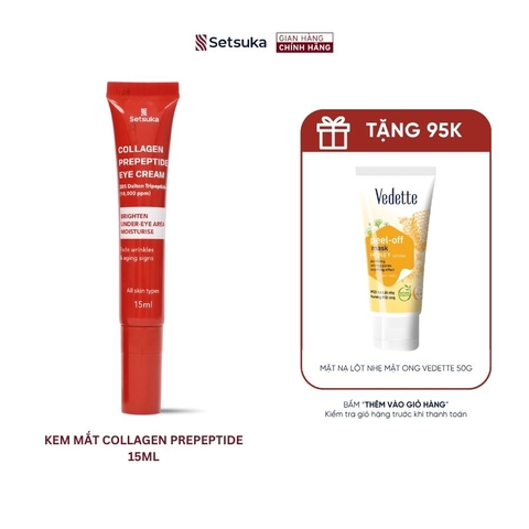 Kem Mắt Collagen Prepeptide SETSUKA EYE CREAM 15ml Làm mờ nếp nhăn, các dấu hiệu lão hóa da & làm sáng vùng da quanh mắt