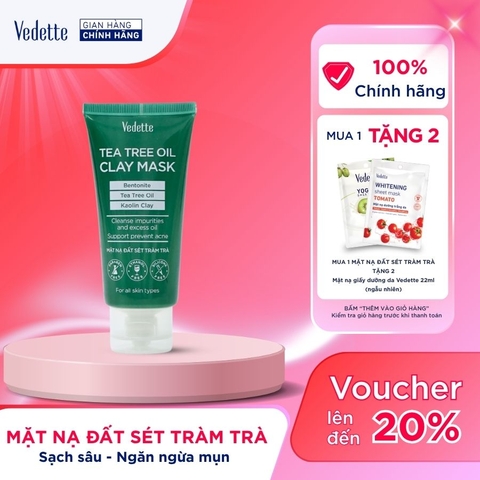 Mặt nạ đất sét Tràm Trà Vedette 80ml (Tea Tree Oil)