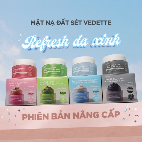 Mặt Nạ Đất Sét Vedette Clay Mask 100ml – Sạch Sâu, Kiềm Dầu, Ngừa Mụn, Dưỡng Sáng & Giúp Làm Mờ Các Dấu Hiệu Lão Hóa Da