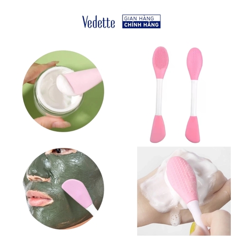 Cọ Silicone 2 Đầu Dùng Để Quét Mặt Nạ Tẩy Tế Bào Chết Vệ Sinh Da Tiện Lợi