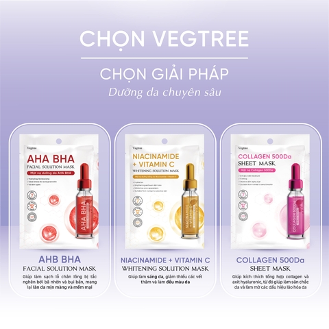 Mặt nạ Vegtree dưỡng trắng da, đều màu da, cấp ẩm, se khít lỗ chân lông 25ml/miếng