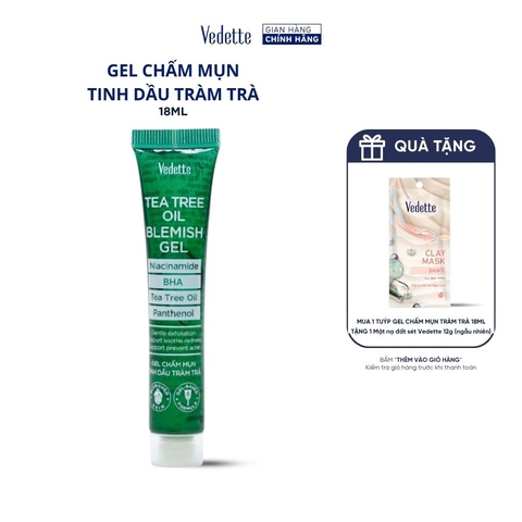 Gel Kháng Khuẩn Trị Mụn Tinh Chất Tràm Trà Vedette 18g
