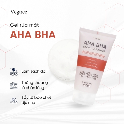 Gel rửa mặt VEGTREE làm sạch bụi bẩn và bã nhờn, dịu nhẹ cho mọi loại da, hỗ trợ dưỡng sáng da 150ml