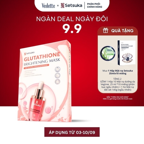 Mặt nạ dưỡng sáng da Glutathione - Setsuka MẶT NẠ DỪA SINH HỌC - làm sáng và làm đều màu da 28ml/miếng