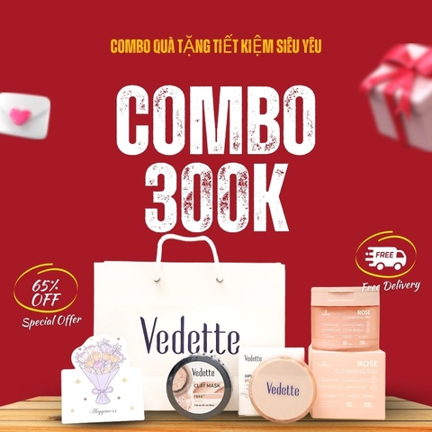 Quà tặng 20/10 COMBO QUÀ TẶNG 300K chăm sóc da mặt và trang điểm từ đa dạng thương hiệu Setsuka-Vedette-Vegtree