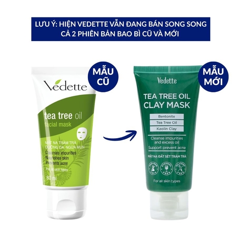 Mặt nạ đất sét Tràm Trà Vedette 80ml (Tea Tree Oil)