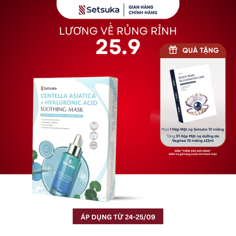 Mặt nạ thạch Hydrogel Tinh chất rau má & HA - Setsuka mask cấp ẩm, làm dịu & se khít lỗ chân lông 28ml/miếng