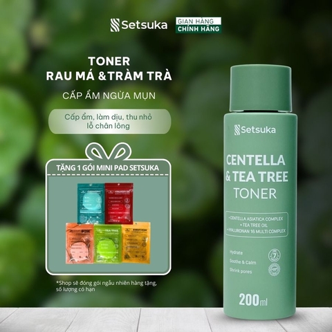 Toner Rau má & Tràm trà Setsuka Dưỡng Ẩm, Làm Dịu Da dầu mụn, se khít lỗ chân lông 200ml