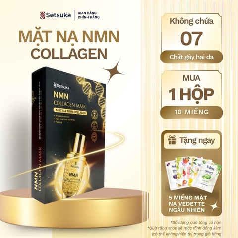 Mặt nạ Setsuka NMN Collagen 28ml giúp làm mờ các dấu hiệu lão hóa và nếp nhăn, săn chắc và mịn màng