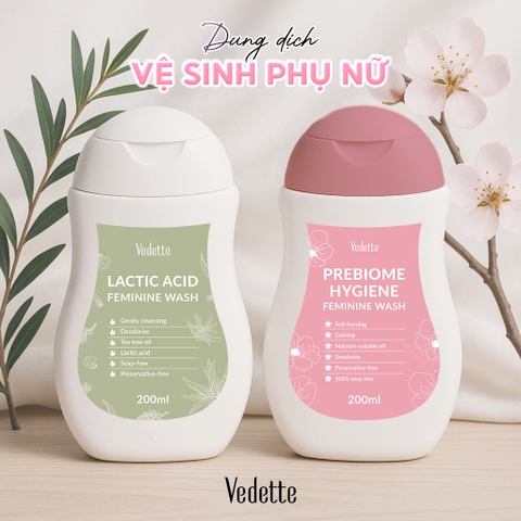Dung dịch vệ sinh phụ nữ Vedette Làm sạch - Khử mùi - Cân bằng độ pH 200ml