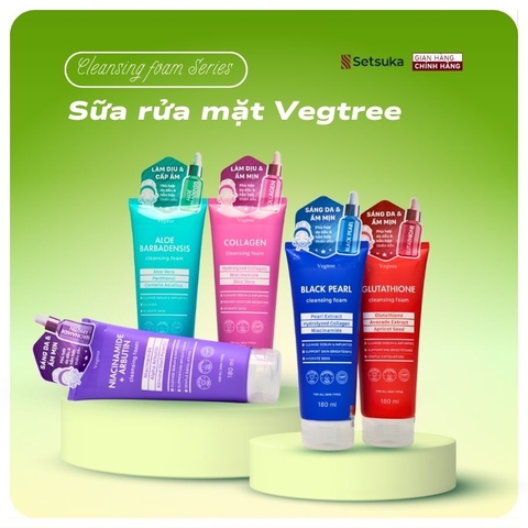 VEGTREE Sữa Rửa Mặt Làm Sạch Sâu, Hỗ Trợ Dưỡng Da Chuyên Biệt phù hợp da dầu & hỗn hợp thiên dầu 180ml