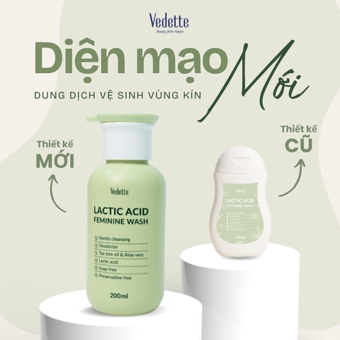 Dung dịch vệ sinh phụ nữ Vedette Làm sạch - Khử mùi - Cân bằng độ pH 200ml