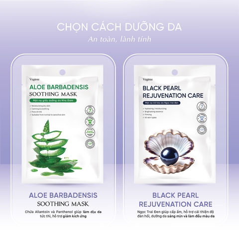 HỘP 10 MIẾNG Mặt nạ Vegtree dưỡng da, cấp ẩm, cải thiện tình trạng khô da, se khít lỗ chân lông 25ml/miếng