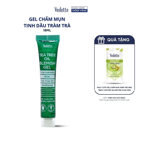 Gel Kháng Khuẩn Trị Mụn Tinh Chất Tràm Trà Vedette 18g