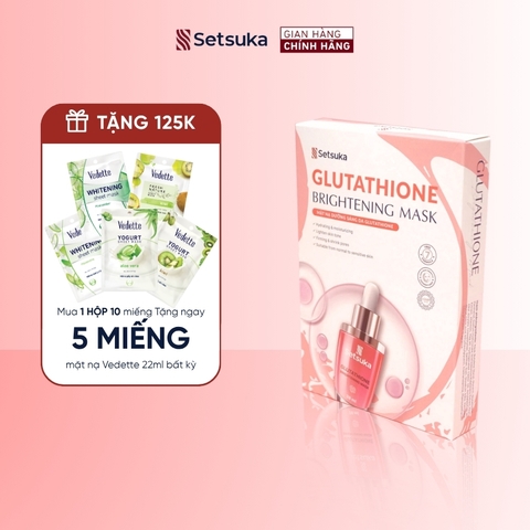 Mặt nạ dưỡng sáng da Glutathione - Setsuka MẶT NẠ DỪA SINH HỌC - làm sáng và làm đều màu da 28ml/miếng