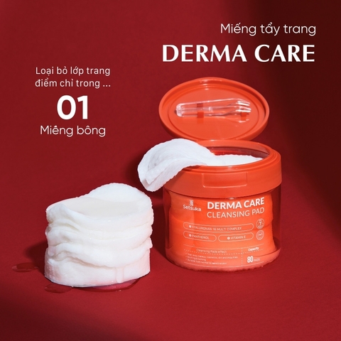 Miếng tẩy trang Derma Care Loại bỏ lớp trang điểm chỉ trong một miếng bông 180ml/ 80 miếng