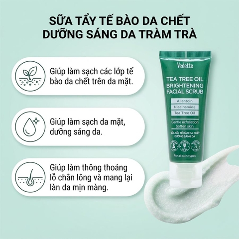 Sữa Tẩy Tế Bào Chết Tràm Trà Vedette 45ml