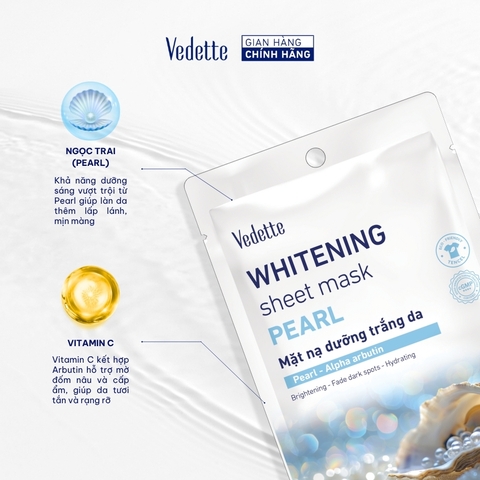 Mặt nạ giấy trắng da Vedette Ngọc Trai 22ml