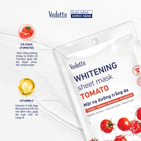 Combo 10 Mặt nạ giấy trắng da Vedette Cà Chua 22ml