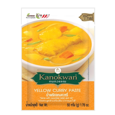 Gia vị cà ri vàng Thái Lan Kanokwan gói 50g KANOKWAN Yellow Curry Paste 泰式黃咖哩醬 50g
